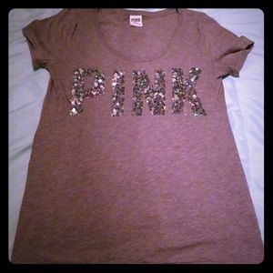 PINK gray bling T-shirt